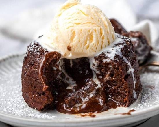 Lava Cake with Ice Cream.