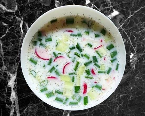 Cold Okroshka Soup.